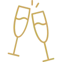 Icon showing champagne glasses